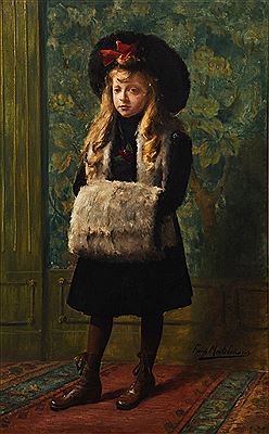 Portrait de jeune fille au manchon de fourrure