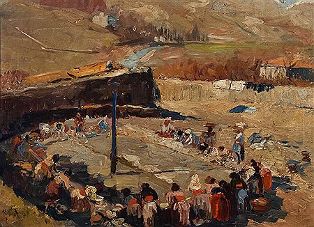 Femmes au lavoir à Subiaco