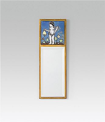 Mirror with dekorative tile