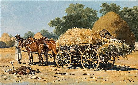 Hungarian hay cart, 1857
