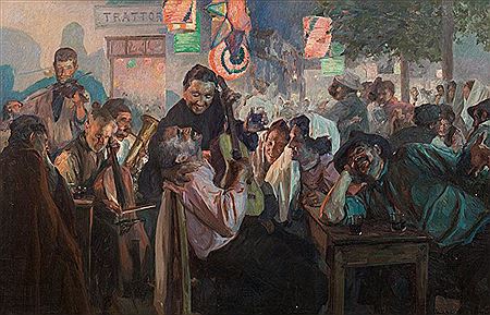 "Una festa a Burano", 1905 by Jehudo Epstein - Auction record, sale price, and art valuation. Compare with similar artists and explore comparable artworks.