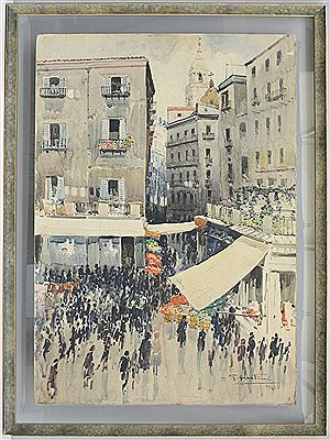 Sample artwork by Giovanni Lentini (1882 - 1955), known for landscape and coastal paintings - View similar artists and auction records