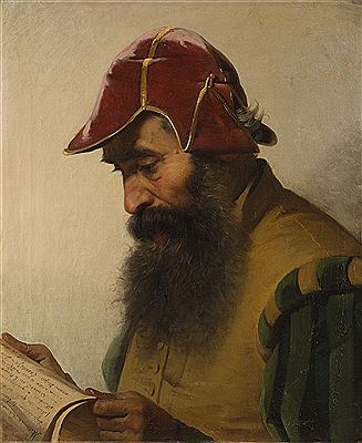 "Benvenuto Cellini che rivede il suo manoscritto"