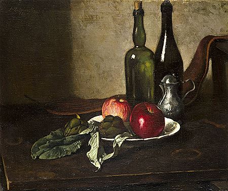 "Composizione con frutta, verdura e bottiglie" 1931