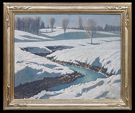 Martinsville Winter Landscape by Carl E Woolsey - Auction record, sale price, and art valuation. Compare with similar artists and explore comparable artworks.