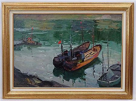 "In the Wharf, Kamtchatka" by Vitali Davidov - Auction record, sale price, and art valuation. Compare with similar artists and explore comparable artworks.