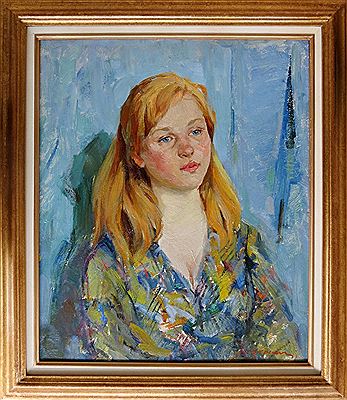 "Young girl with long hair"