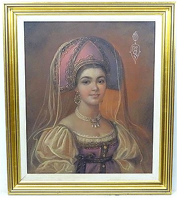Portrait of a Russian lady wearing headdress and pearl necklace etc. by Marina Kuznetsova - Auction record, sale price, and art valuation. Compare with similar artists and explore comparable artworks.
