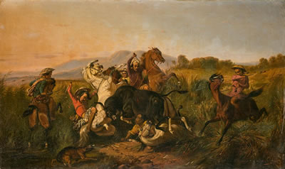 "La Chasse au taureau sauvage (Banteng)"