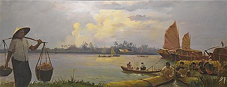 "Scène de pêche en baie d'Ha Long"