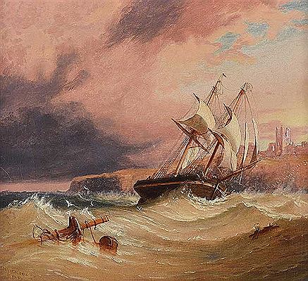 A LEE SHORE ON A STORMY NIGHT