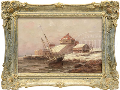 SCHOONER ‘POLLY’ BEACHED AT FORT MCCLARY by George Savary Wasson - Auction record, sale price, and art valuation. Compare with similar artists and explore comparable artworks.