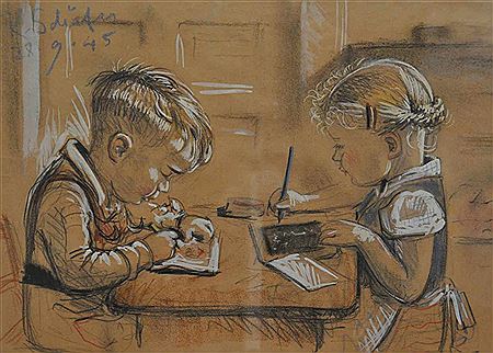 "Kinder beim Lernen" by Karl Erich Schafer - Auction record, sale price, and art valuation. Compare with similar artists and explore comparable artworks.