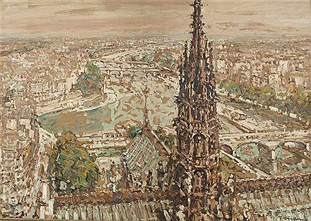 Blick von Notre Dame auf Paris