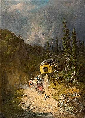 Die Postkutsche im Gebirge (Der Marterkasten)