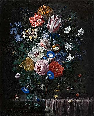 Sample artwork by Nicolaes Van Verendael (1640 - 1691), known for florist still life in vases, garlands and swags painting - View similar artists and auction records