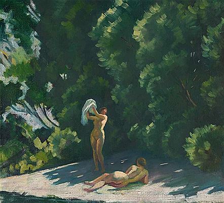 Two female bathers (at Lake Chiemsee)