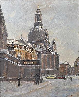 Ansicht der Frauenkirche zu Dresden, vom Jüdenhof aus gesehen. Um 1927. by Walter Friederici - Auction record, sale price, and art valuation. Compare with similar artists and explore comparable artworks.