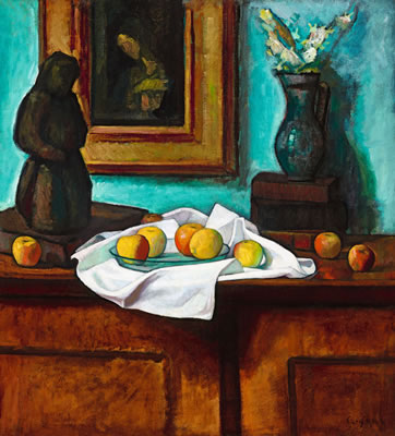 Still-Life with Statue, Apples and Flowers, early 1910s