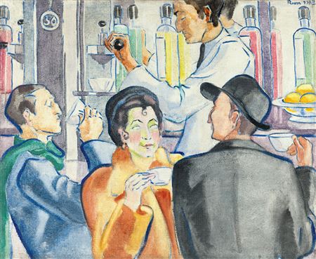 Café in Rome, 1937 by Margit Moricz - Auction record, sale price, and art valuation. Compare with similar artists and explore comparable artworks.