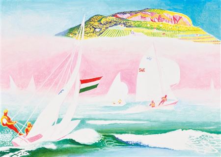 Lake Balaton with Badacsony in the Background (Sailing Boats) by Gyözö Somogyi - Auction record, sale price, and art valuation. Compare with similar artists and explore comparable artworks.