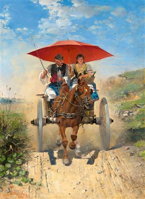 Sample artwork by Lajos Kubanyi (1855 - 1912), known for painting - View similar artists and auction records