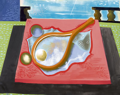 Still Life on Terrace with Tennis Rocket, first half of 1930s