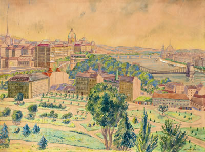 View of Budapest from the Gellért Hill, 1941