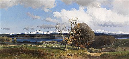 Blick auf den Simssee im Frühling