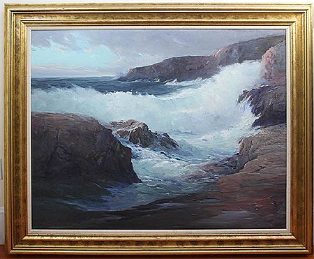 Crashing Waves by Roger William Curtis - Auction record, sale price, and art valuation. Compare with similar artists and explore comparable artworks.