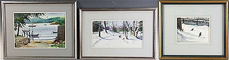Cardinal in winter, two mourning doves in winter, and lake scene with sailboats (3) by Bernard Gerstner - Auction record, sale price, and art valuation. Compare with similar artists and explore comparable artworks.
