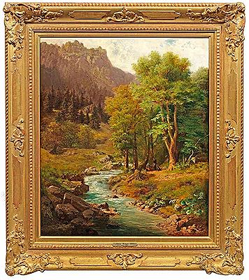 Sample artwork by Ludwig Correggio (1846 - 1920), known for landscape painting - View similar artists and auction records