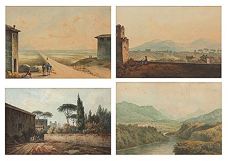 Continental views with ruins, figures etc (8) by John Warwick Smith - Auction record, sale price, and art valuation. Compare with similar artists and explore comparable artworks.