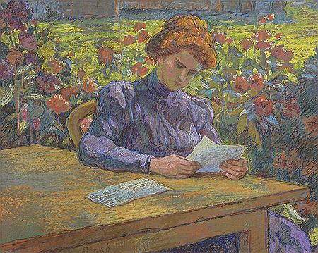 Femme à la lecture dans un jardin