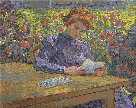 Femme à la lecture dans un jardin