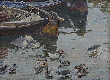 Canards dans le port