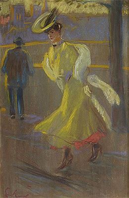 Elégante à la robe jaune