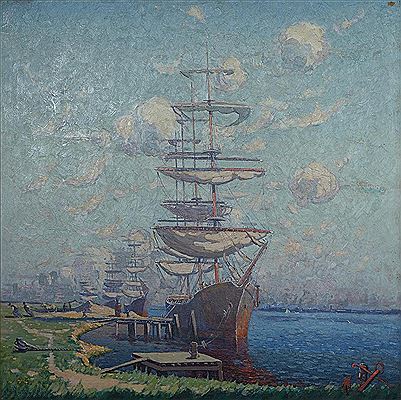 Ships Unloading Cargo 1924
