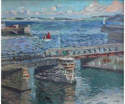 PENZANCE HARBOUR: THE TIN MINER'S BOAT by Charles Howard - Auction record, sale price, and art valuation. Compare with similar artists and explore comparable artworks.