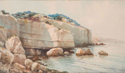 Bord de côte by Auguste Martin - Auction record, sale price, and art valuation. Compare with similar artists and explore comparable artworks.