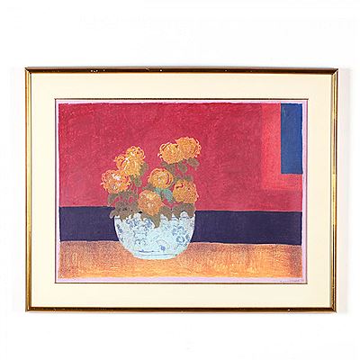 Still Life with Chrysanthemums & Chinese Bowl