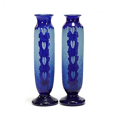 Pair of Tall Art Vases