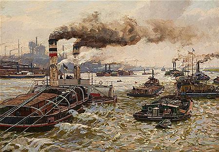 Rhine Barge in the Harbour at Königs Wusterhausen