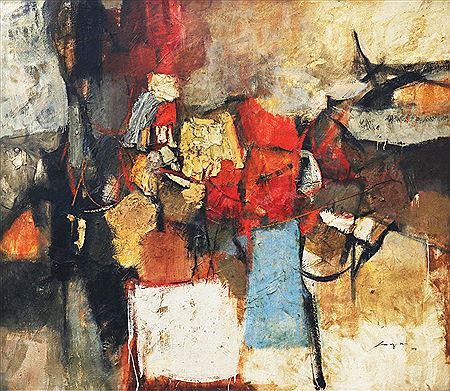 Sample artwork by Jose Tanig Joya (1931 - 1995), known for abstract expressionist easel painting, murals, teaching - View similar artists and auction records