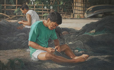 Mending the Net by Vincent Ramos - Auction record, sale price, and art valuation. Compare with similar artists and explore comparable artworks.