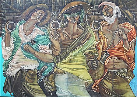 "Bayanihan" by Jeff Dizon - Auction record, sale price, and art valuation. Compare with similar artists and explore comparable artworks.