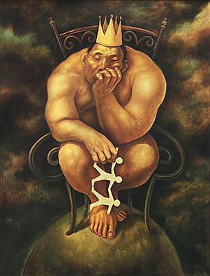 "Ang Hari" by Mark Justiniani - Auction record, sale price, and art valuation. Compare with similar artists and explore comparable artworks.