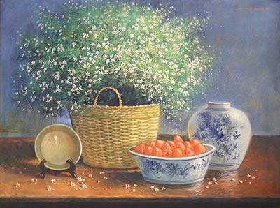 Flowers and Macopa by Roland Delos Santos - Auction record, sale price, and art valuation. Compare with similar artists and explore comparable artworks.