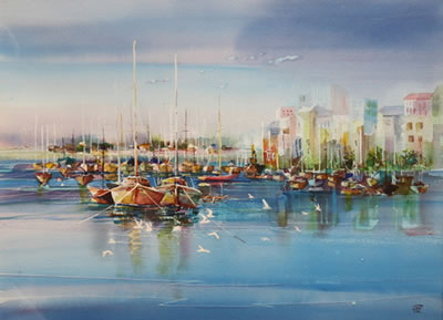 Port by the Bay by Rafael Cusi - Auction record, sale price, and art valuation. Compare with similar artists and explore comparable artworks.