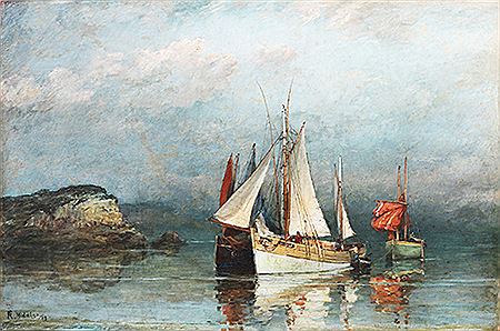 Untitled (Sailing off the Cliffs of Étretat in Normandy)